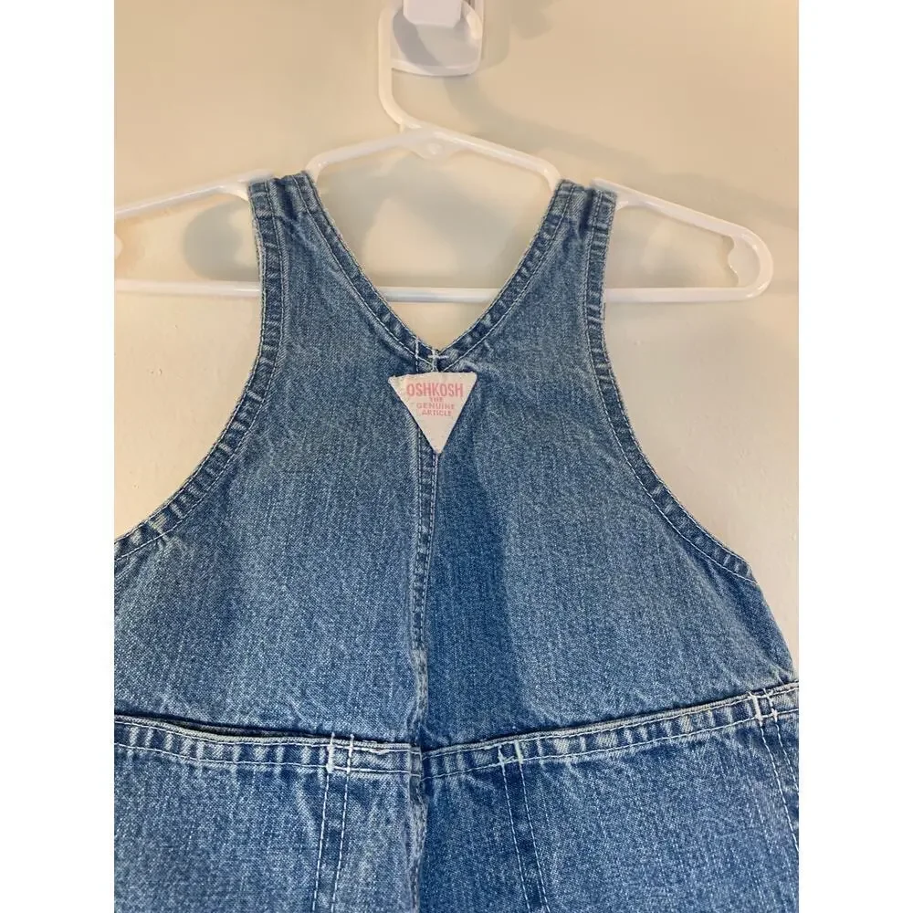 OSHKOSH Girl’s Denim Bib Overall Jean Shorts / Size: 18 Months